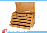 A caixa de exposição de madeira personalizada da bancada do MDF da loja para produtos apresenta