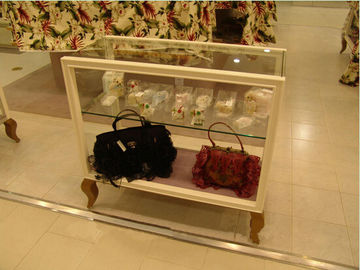 Armário de exposição de vidro de madeira de Brown da aprovação do ISO para sacos/venda da roupa